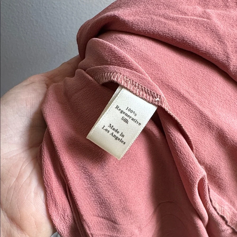 Christy Dawn The Autumn Dress Dusty Rose Silk Wrap Midi Dress size medium - Picture 7 of 7